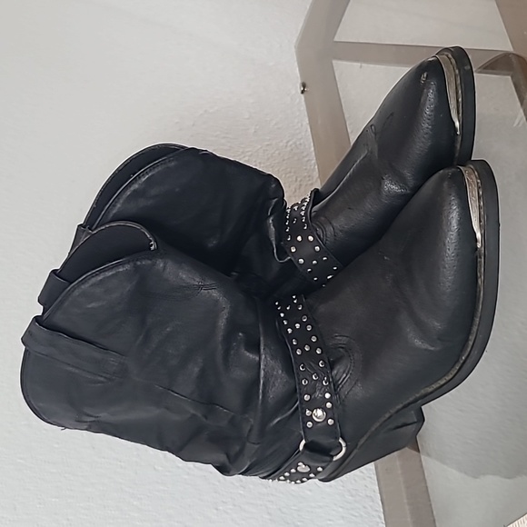 Shyanne Shoes - Shyanne black leather slouch cowboy boots size 9.5
